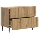 vidaXL Nočný stolík Dub artisan 62 x 34,5 x 49,5 cm Kompozitné drevo – Obrázok 3