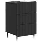 vidaXL Nočný stolík so zásuvkou Čierna 43x 41 x 68 cm Kompozitné drevo – Obrázok 2