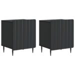 vidaXL Nočný stolík 2 pcs Čierna 43 x 34,5 x 52 cm Kompozitné drevo