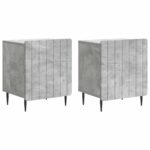 vidaXL Nočný stolík 2 pcs Betónovo sivá 43 x 34,5 x 52 cm