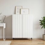 vidaXL Servírovacia skriňa Biela 66 x 34,5 x 92 cm Kompozitné drevo – Obrázok 4