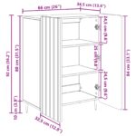vidaXL Servírovacia skriňa Betónovo sivá 66 x 34,5 x 92 cm – Obrázok 12