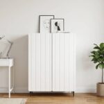 vidaXL Servírovacia skriňa Biela s vysokým leskom 66 x 34,5 x 92 cm – Obrázok 4