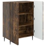 vidaXL Servírovacia skriňa Dymový dub 66 x 34,5 x 92 cm – Obrázok 5