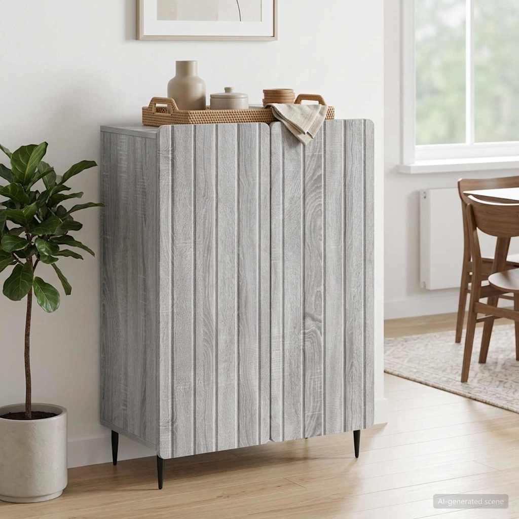 894361_1.jpg vidaXL Servírovacia skriňa Sivá sonoma 66 x 34,5 x 92 cm – Obrázok 1