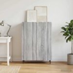 vidaXL Servírovacia skriňa Sivá sonoma 66 x 34,5 x 92 cm – Obrázok 4