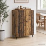 vidaXL Servírovacia skriňa Staré drevo 66 x 34,5 x 92 cm – Obrázok 4