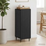 vidaXL Servírovacia skriňa Čierna 34,5 x 33 x 92 cm Kompozitné drevo – Obrázok 4