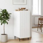 vidaXL Servírovacia skriňa Biela s vysokým leskom 34,5 x 33 x 92 cm – Obrázok 4