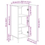 vidaXL Servírovacia skriňa Dymový dub 34,5 x 33 x 92 cm – Obrázok 12