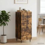vidaXL Servírovacia skriňa Dymový dub 34,5 x 33 x 92 cm – Obrázok 4