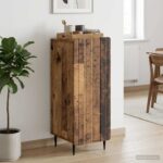 vidaXL Servírovacia skriňa Staré drevo 34,5 x 33 x 92 cm – Obrázok 4
