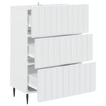 vidaXL Zásuvkový kabinet Biela 66 x 34,5 x 92 cm Kompozitné drevo – Obrázok 3