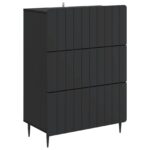 vidaXL Zásuvkový kabinet Čierna 66 x 34,5 x 92 cm Kompozitné drevo