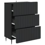 vidaXL Zásuvkový kabinet Čierna 66 x 34,5 x 92 cm Kompozitné drevo – Obrázok 3