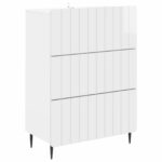 vidaXL Zásuvkový kabinet Biela s vysokým leskom 66 x 34,5 x 92 cm
