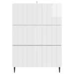 vidaXL Zásuvkový kabinet Biela s vysokým leskom 66 x 34,5 x 92 cm – Obrázok 4