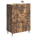 vidaXL Zásuvkový kabinet Dymový dub 66 x 34,5 x 92 cm Kompozitné drevo – Obrázok 2