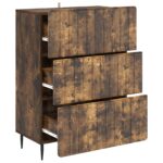 vidaXL Zásuvkový kabinet Dymový dub 66 x 34,5 x 92 cm Kompozitné drevo – Obrázok 3
