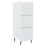 vidaXL Zásuvkový kabinet Biela 33 x 34,5 x 92 cm Kompozitné drevo