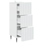 vidaXL Zásuvkový kabinet Biela 33 x 34,5 x 92 cm Kompozitné drevo – Obrázok 3
