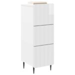 vidaXL Zásuvkový kabinet Biela s vysokým leskom 33 x 34,5 x 92 cm – Obrázok 2