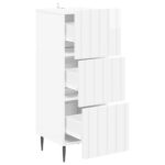 vidaXL Zásuvkový kabinet Biela s vysokým leskom 33 x 34,5 x 92 cm – Obrázok 3