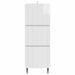 vidaXL Zásuvkový kabinet Biela s vysokým leskom 33 x 34,5 x 92 cm – Obrázok 4
