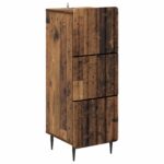 vidaXL Zásuvkový kabinet Staré drevo 33 x 34,5 x 92 cm