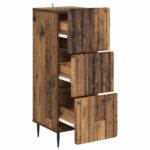 vidaXL Zásuvkový kabinet Staré drevo 33 x 34,5 x 92 cm – Obrázok 3