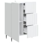vidaXL Servírovacia skriňa Biela 66 x 34,5 x 91,5 cm Kompozitné drevo – Obrázok 5