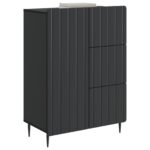 vidaXL Servírovacia skriňa Čierna 66 x 34,5 x 91,5 cm Kompozitné drevo – Obrázok 3