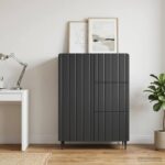 vidaXL Servírovacia skriňa Čierna 66 x 34,5 x 91,5 cm Kompozitné drevo – Obrázok 4