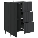 vidaXL Servírovacia skriňa Čierna 66 x 34,5 x 91,5 cm Kompozitné drevo – Obrázok 5