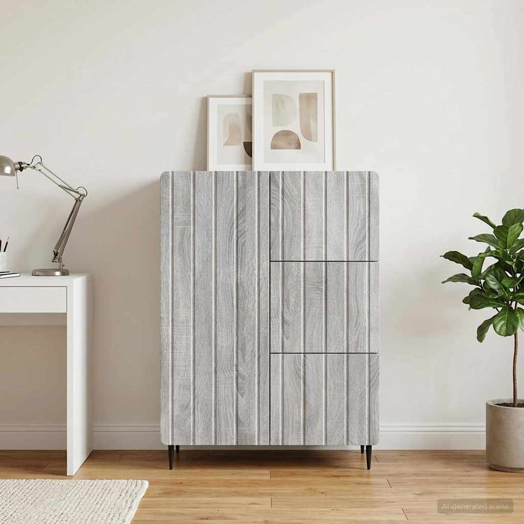 894401_1.jpg vidaXL Servírovacia skriňa so zásuvkou Sivá sonoma 66 x 34,5 x 91,5 cm – Obrázok 1