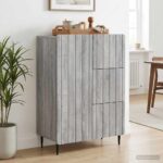 vidaXL Servírovacia skriňa so zásuvkou Sivá sonoma 66 x 34,5 x 91,5 cm – Obrázok 4