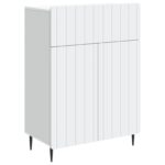 vidaXL Servírovacia skriňa Biela 66 x 34,5 x 92 cm Kompozitné drevo – Obrázok 2