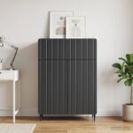 vidaXL Servírovacia skriňa Čierna 66 x 34,5 x 92 cm Kompozitné drevo