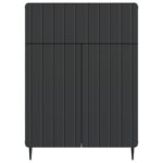 vidaXL Servírovacia skriňa Čierna 66 x 34,5 x 92 cm Kompozitné drevo – Obrázok 6
