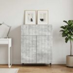 vidaXL Servírovacia skriňa so zásuvkou Betónovo sivá 66 x 34,5 x 92 cm