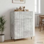 vidaXL Servírovacia skriňa so zásuvkou Betónovo sivá 66 x 34,5 x 92 cm – Obrázok 4