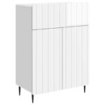 vidaXL Servírovacia skriňa Biela s vysokým leskom 66 x 34,5 x 92 cm – Obrázok 2