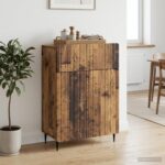 vidaXL Servírovacia skriňa so zásuvkou Staré drevo 66 x 34,5 x 92 cm