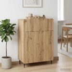 vidaXL Servírovacia skriňa so zásuvkou Dub artisan 66 x 34,5 x 92 cm – Obrázok 4