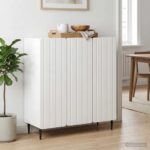 vidaXL Servírovacia skriňa Biela 89 x 34,5 x 82 cm Kompozitné drevo – Obrázok 4
