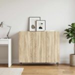 vidaXL Servírovacia skriňa Dub sonoma 89 x 34,5 x 82 cm – Obrázok 4