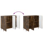 vidaXL Servírovacia skriňa Dymový dub 89 x 34,5 x 82 cm – Obrázok 11