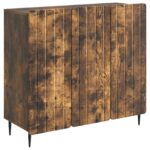 vidaXL Servírovacia skriňa Dymový dub 89 x 34,5 x 82 cm – Obrázok 2