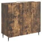 vidaXL Servírovacia skriňa Dymový dub 89 x 34,5 x 82 cm – Obrázok 3