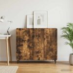 vidaXL Servírovacia skriňa Dymový dub 89 x 34,5 x 82 cm – Obrázok 4